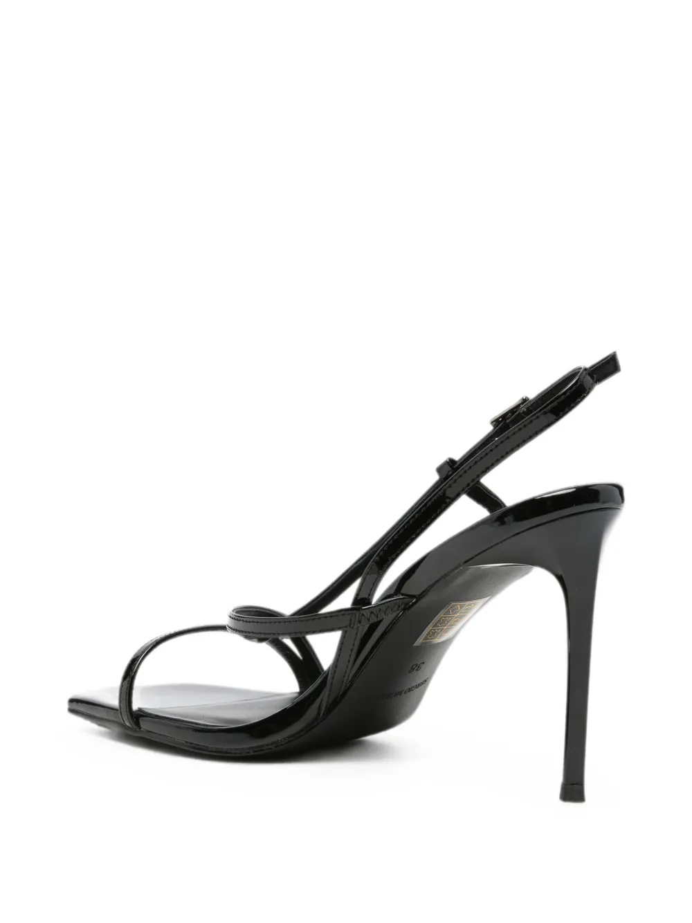 SERGIO MORETTI FIRENZE strappy patent-finish sandals Zwart