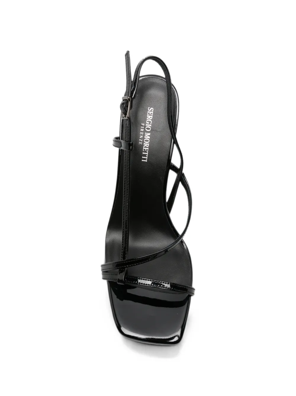 SERGIO MORETTI FIRENZE strappy patent-finish sandals Zwart