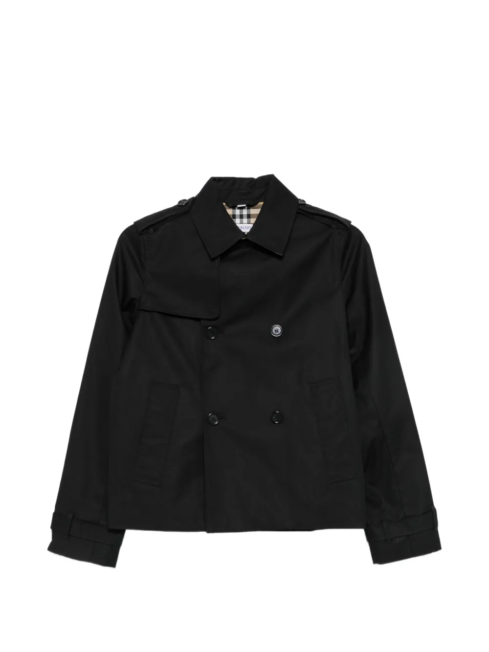 Burberry Kids Doppelreihiger Mantel - Schwarz