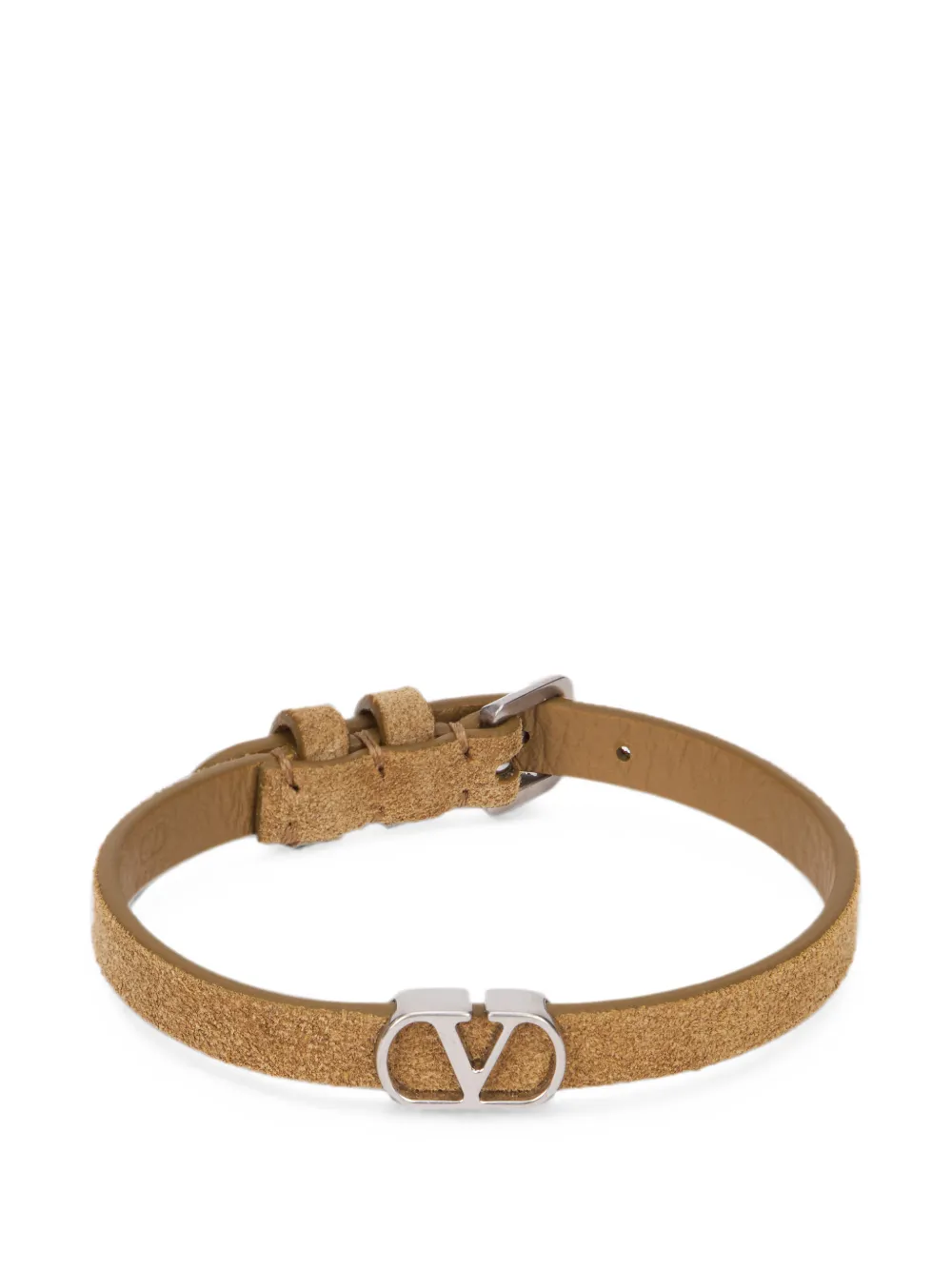 Valentino Garavani VLogo Signature leather bracelet - Marrone