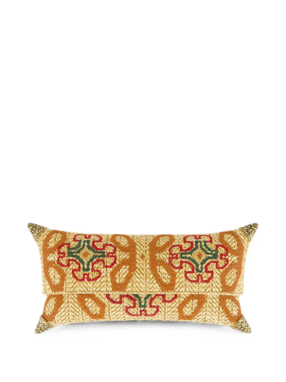 BAVASH DESIGN Felix embroidered straw-effect clutch bag - Toni neutri