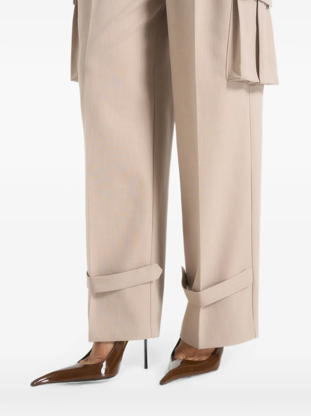 Manière De Voir Danielle getailleerde cargobroek met plooien Beige