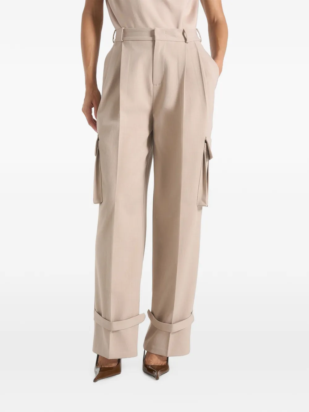 Manière De Voir Danielle tailored pleated cargo trousers beige - Nude