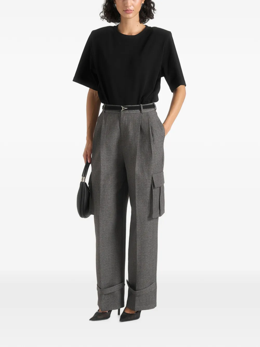 Manière De Voir Danielle cargo pantalon met textuur en plooien Grijs