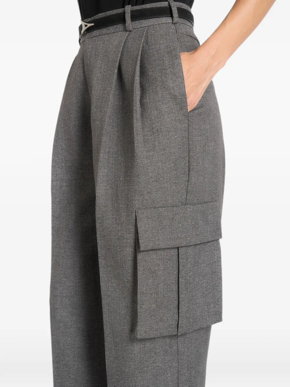 Manière De Voir Danielle cargo pantalon met textuur en plooien Grijs