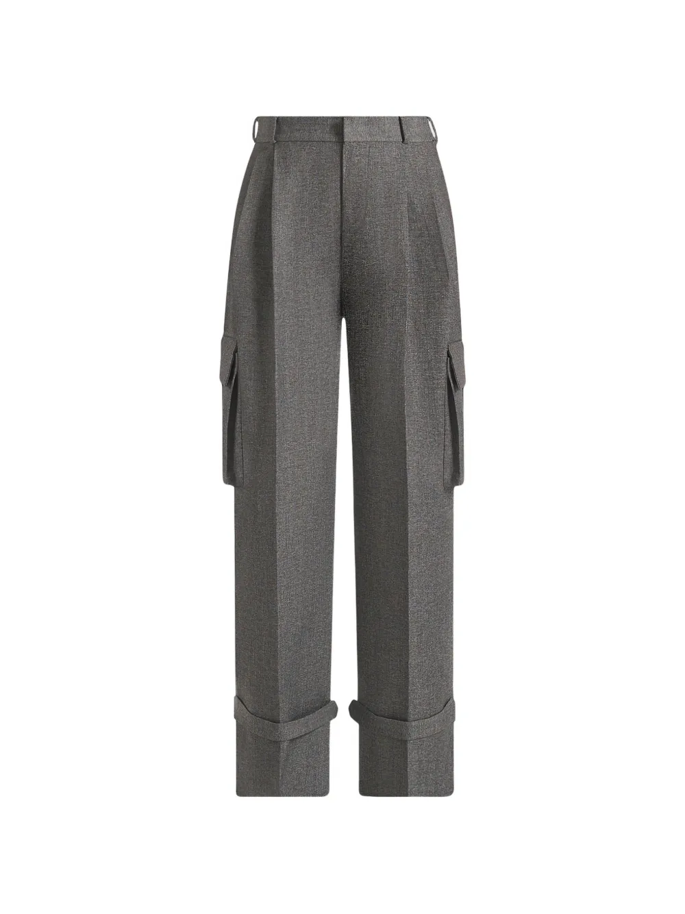 Manière De Voir D⁠anielle in grey marl textured tailored pleated cargo pants - Grigio