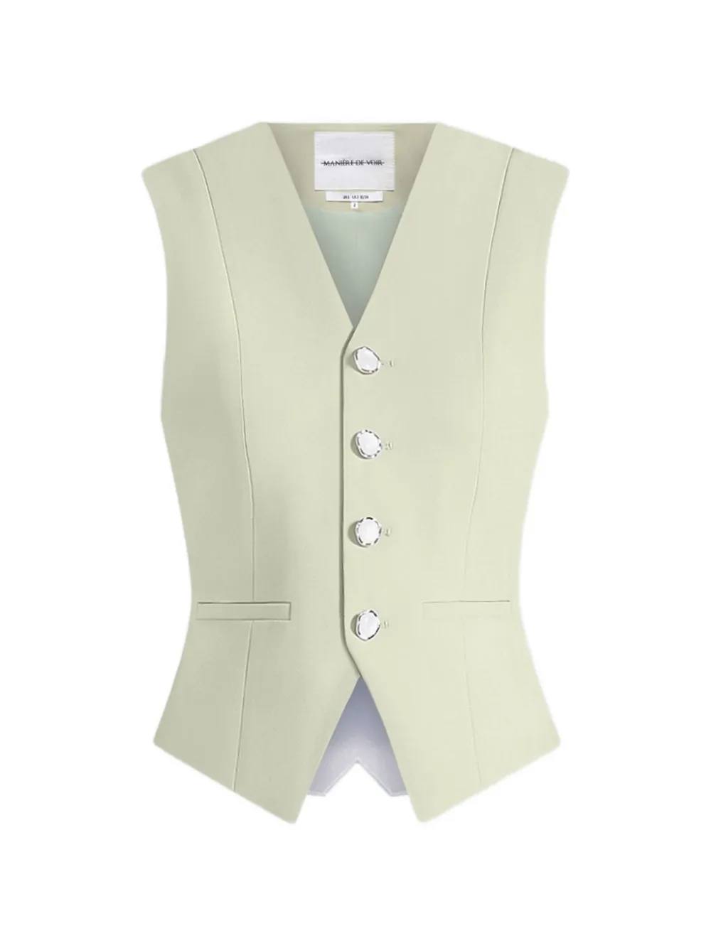 Manière De Voir Christine Anzugweste mit Salbeimuster - Grün