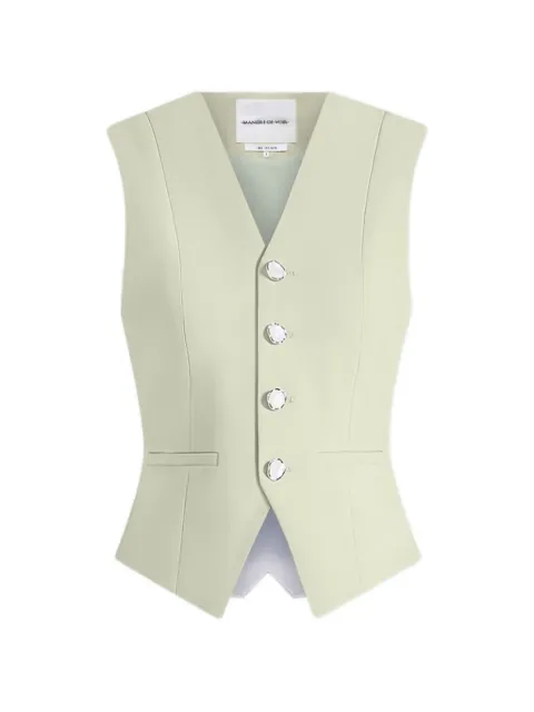Manière De Voir Christine in sage tailored cinched suit vest