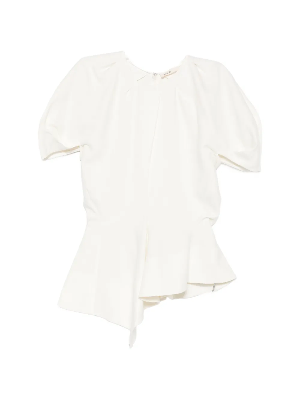 KHAITE asymmetric peplum blouse - White