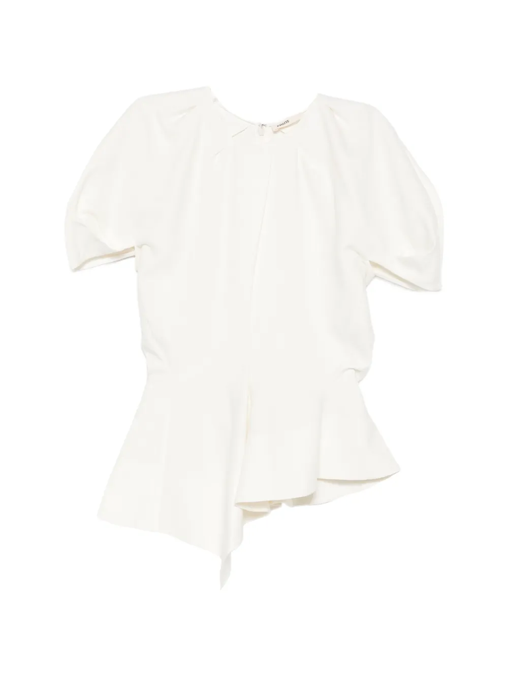 KHAITE asymmetric peplum blouse - Bianco