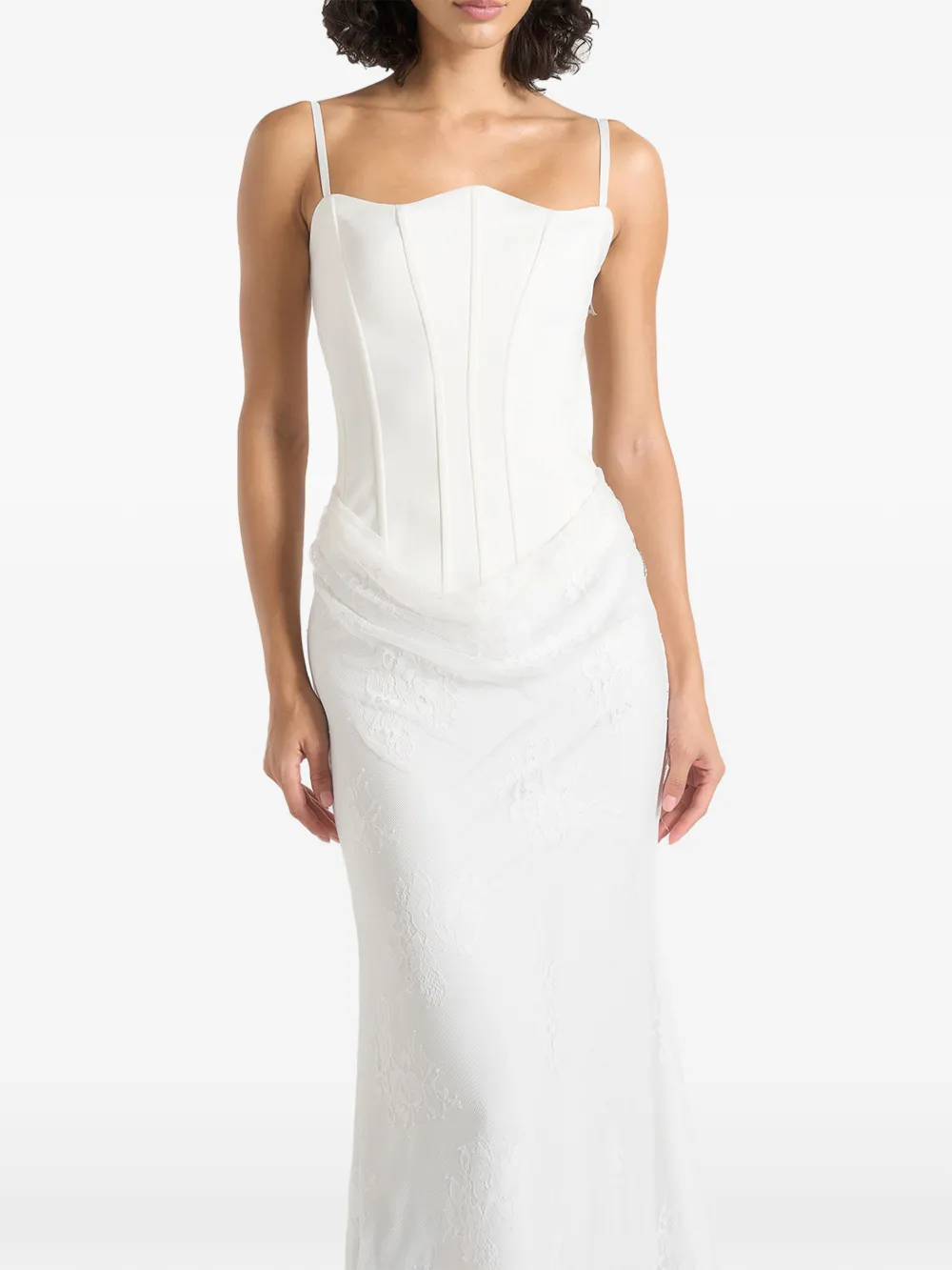 Manière De Voir Abito lungo Corina in raso - Bianco