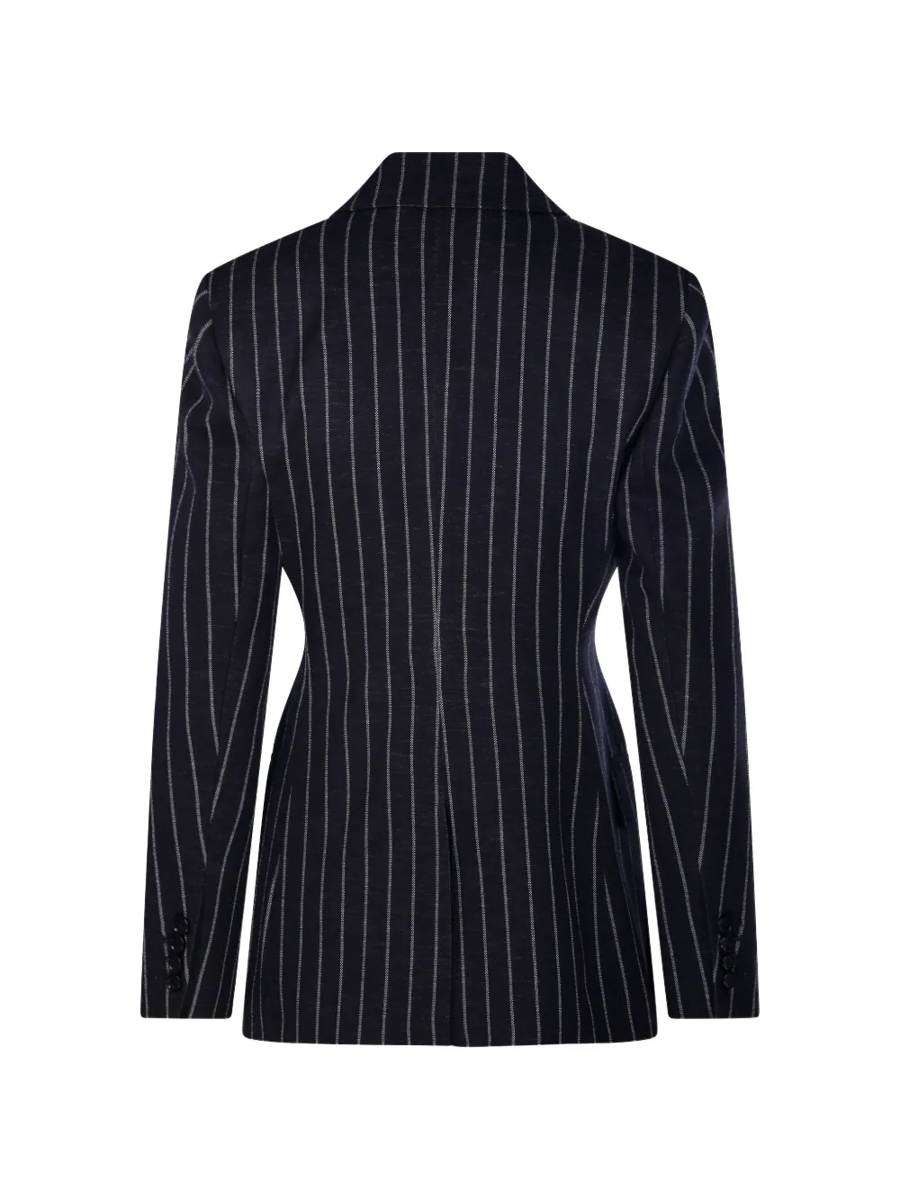 Max Mara Blazer met krijtstreep en dubbele rij knopen Blauw