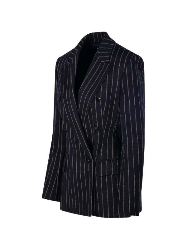 新品60%OFF マックスマーラ ストライプジャケット ネイビー 40 MAXMARA