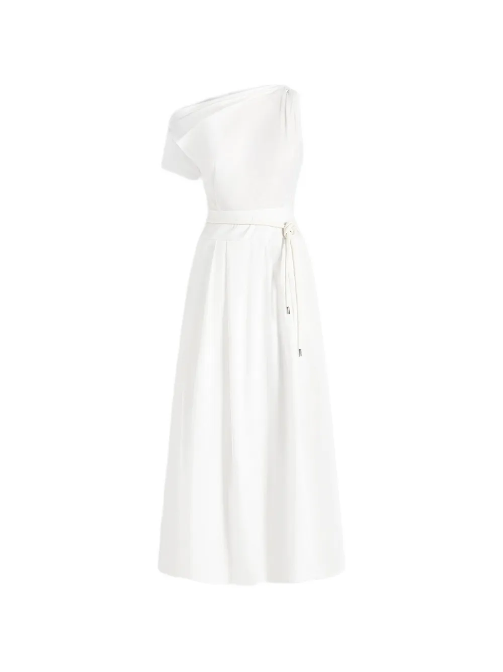 Manière De Voir Yara in white asym tie-waist cotton midi dress