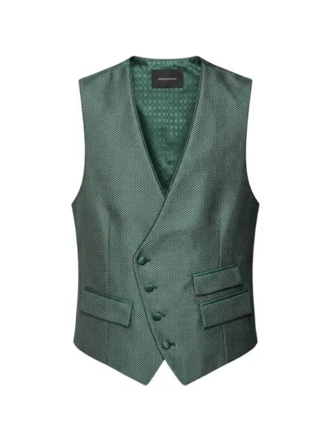 RAMON SANJURJO micro-pattern waistcoat