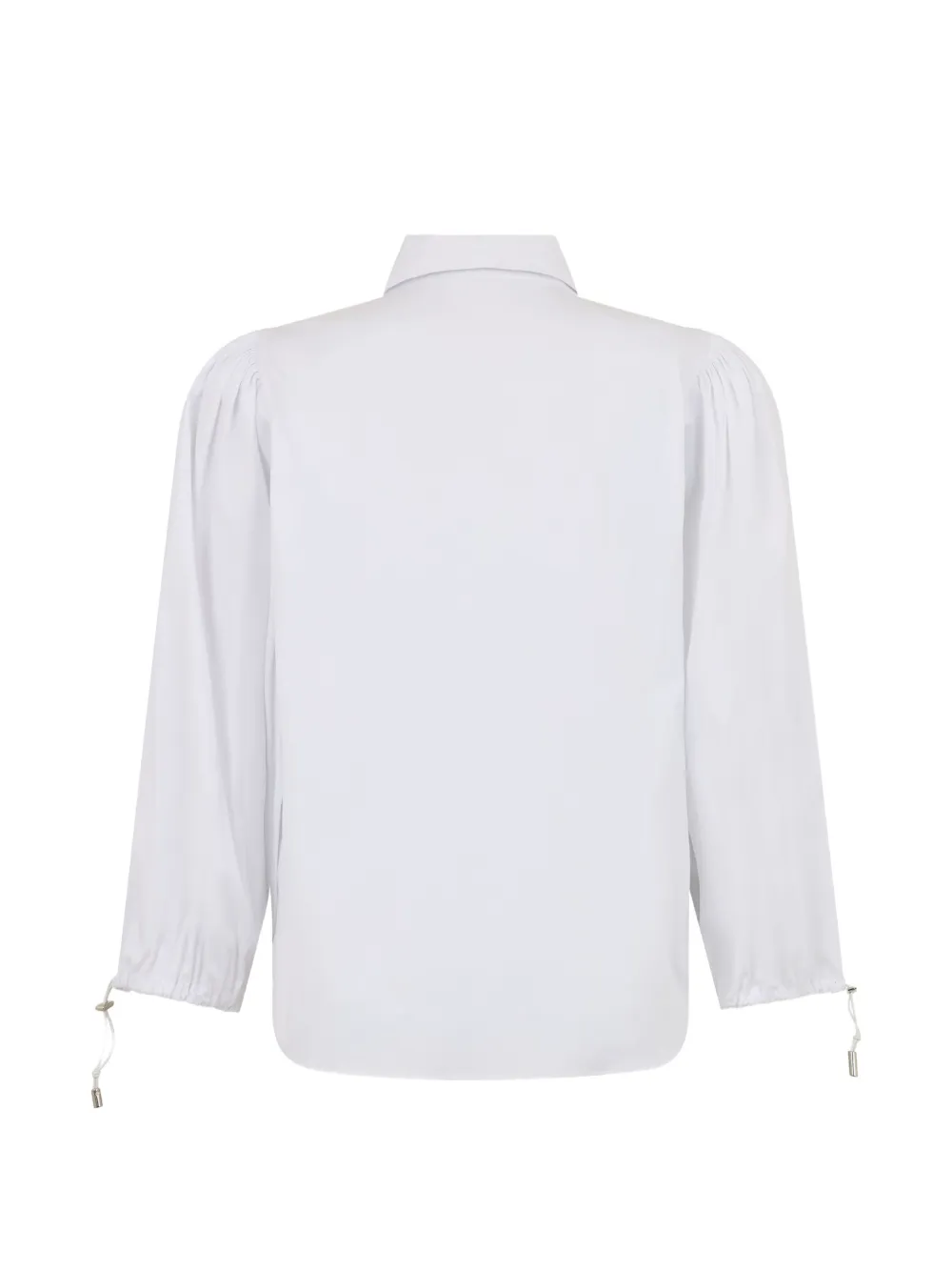 Moorer Daina blouse met elastische manchetten Wit