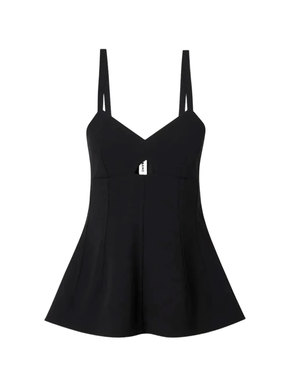 Jil Sander Cut-out Flared Top In Black