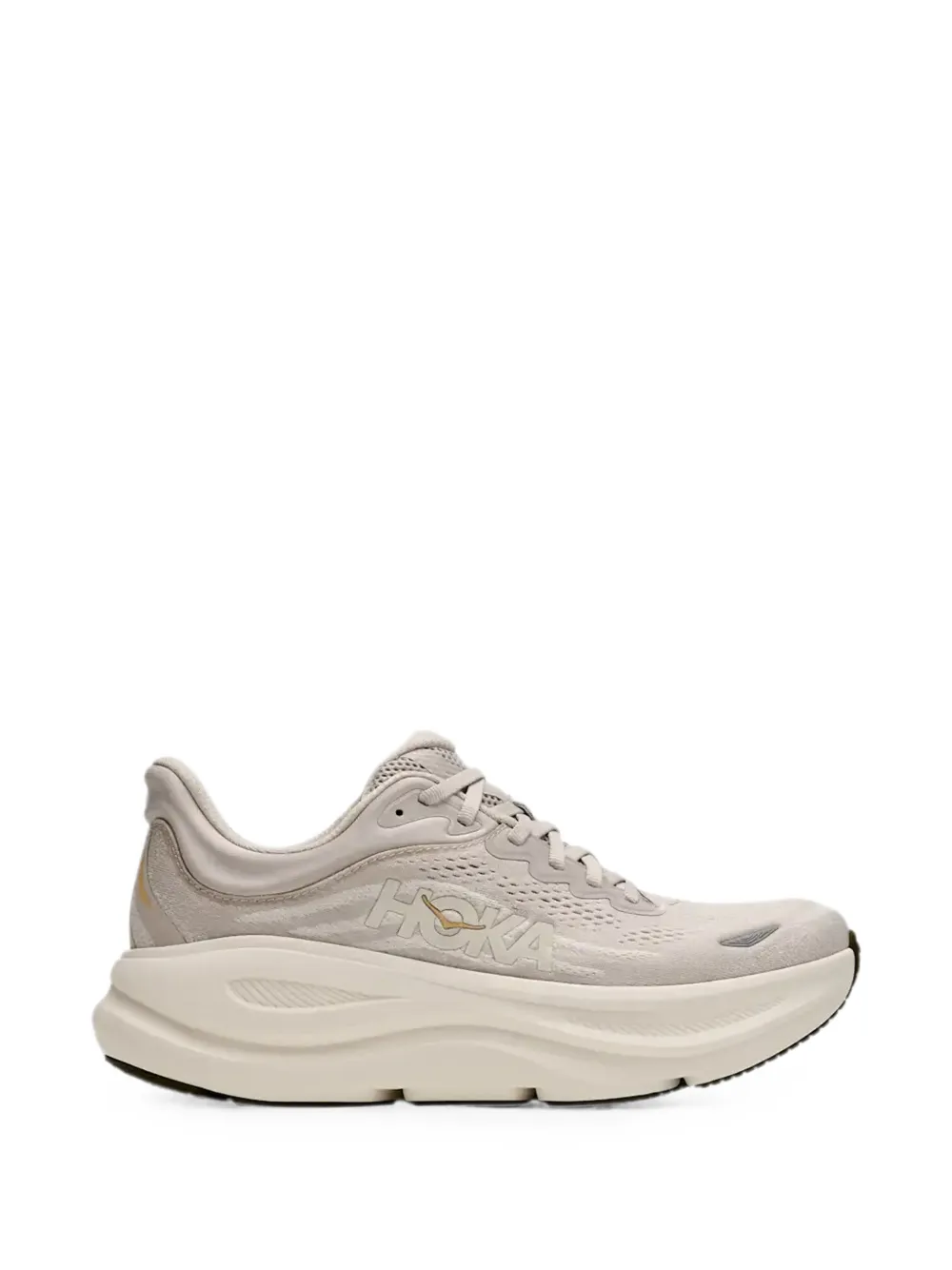 HOKA Bondi 9 logo-patch panelled sneakers - Nude