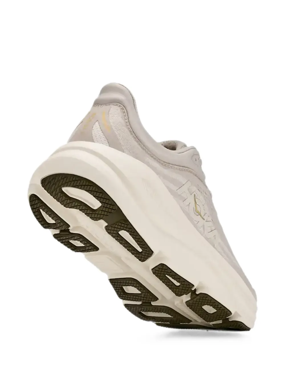 HOKA Bondi 9 logo-patch panelled sneakers Beige