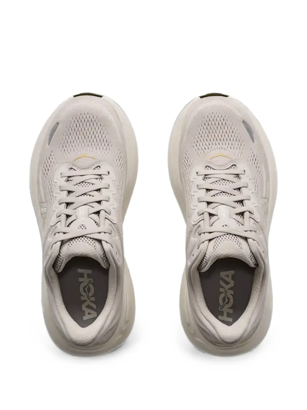 HOKA Bondi 9 logo-patch panelled sneakers Beige