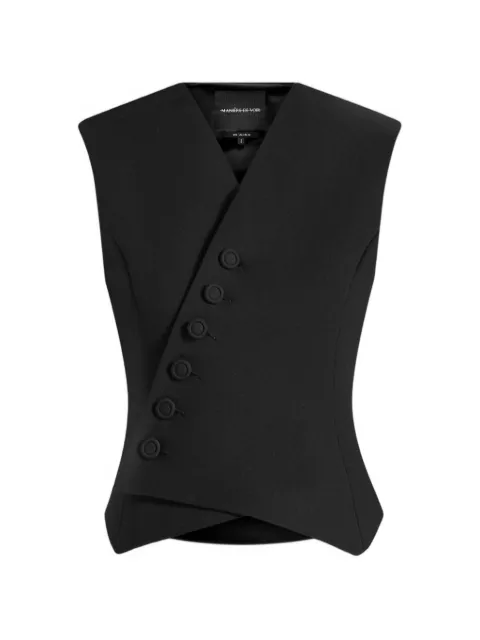 Manière De Voir Laurence in black tailored asym wrap waistcoat