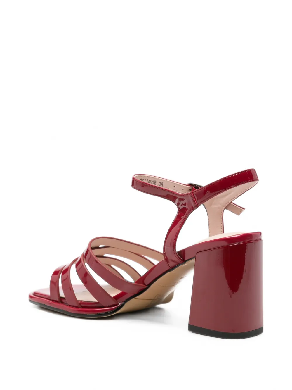 SERGIO MORETTI FIRENZE Sandalen met gelakte afwerking en bandjes Rood