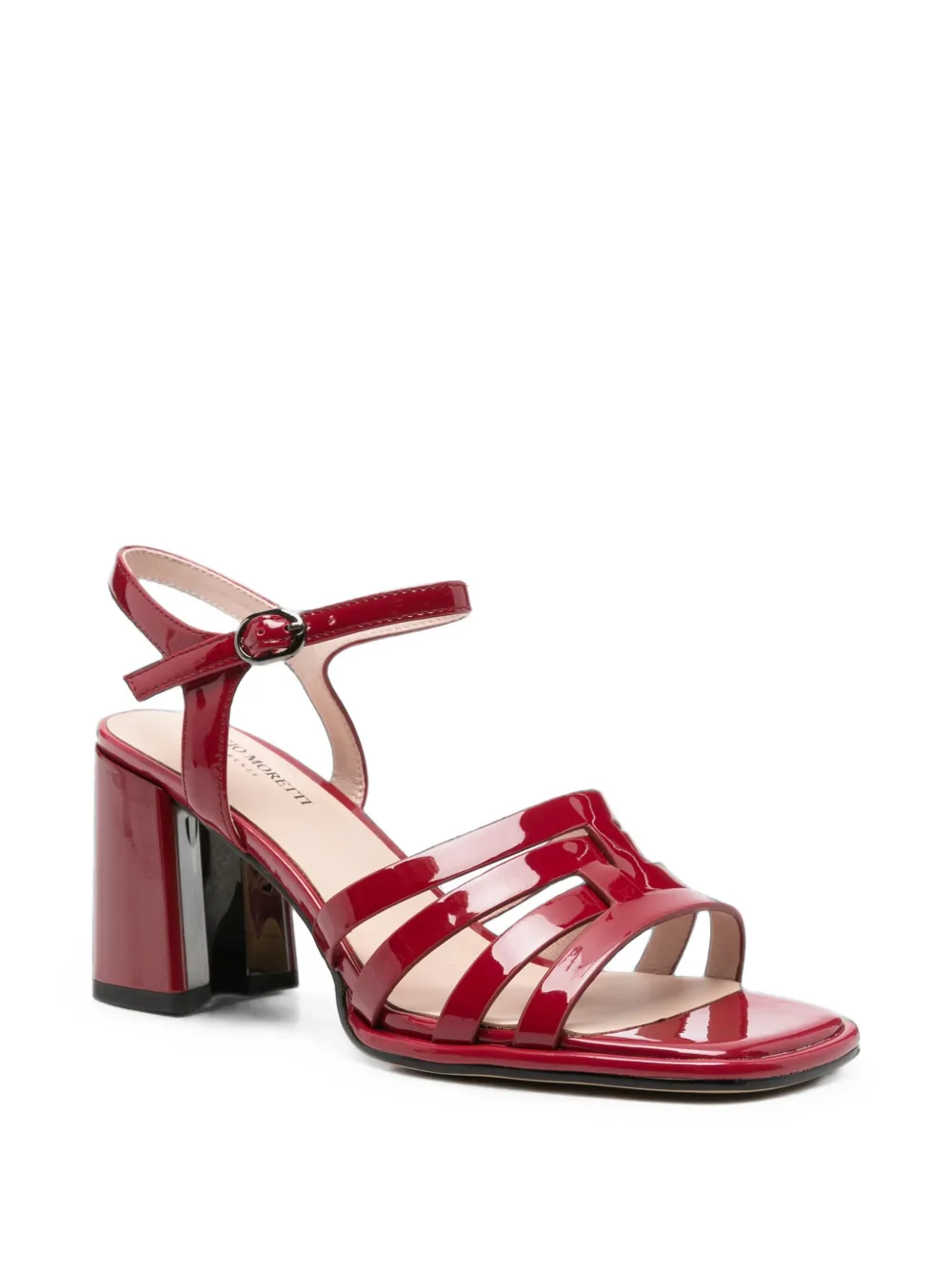 SERGIO MORETTI FIRENZE Sandalen met gelakte afwerking en bandjes Rood