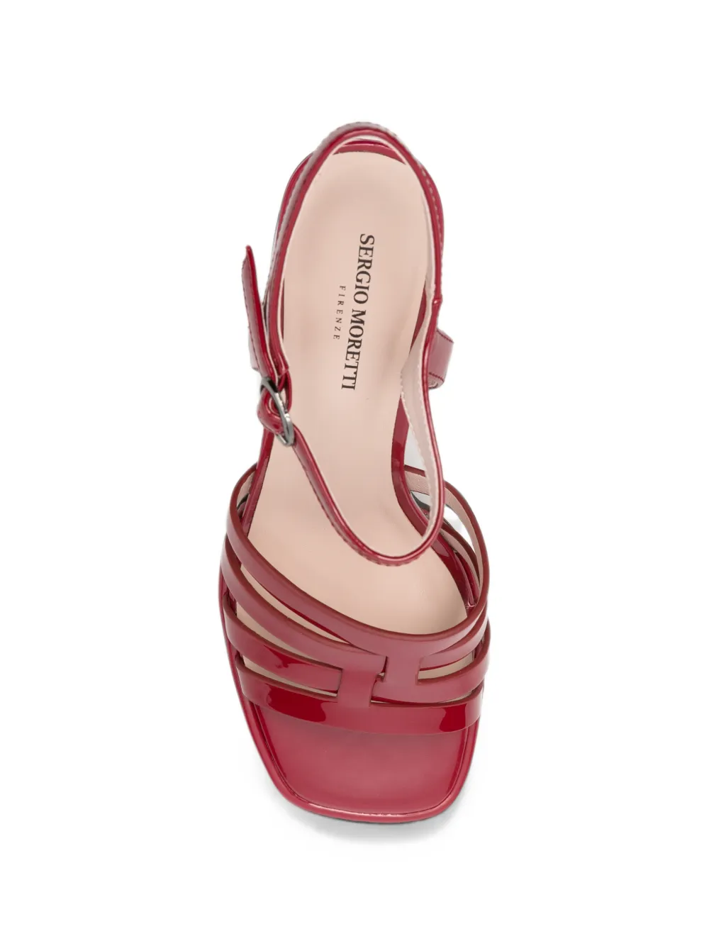 SERGIO MORETTI FIRENZE Sandalen met gelakte afwerking en bandjes Rood