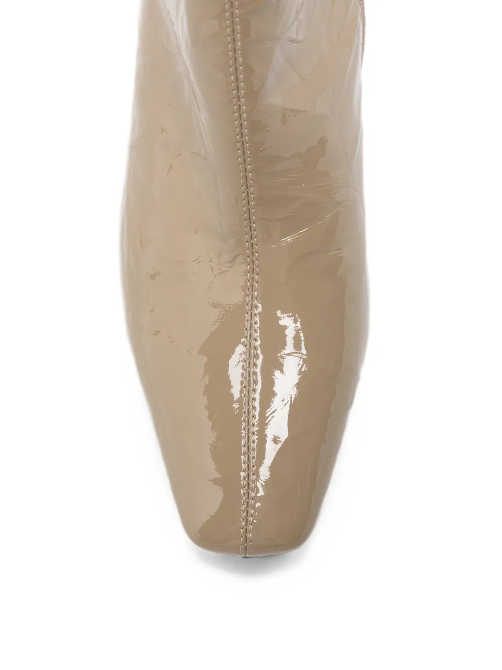 LINDA BAUMANN Pumps met vierkante neus en gelakte afwerking Beige