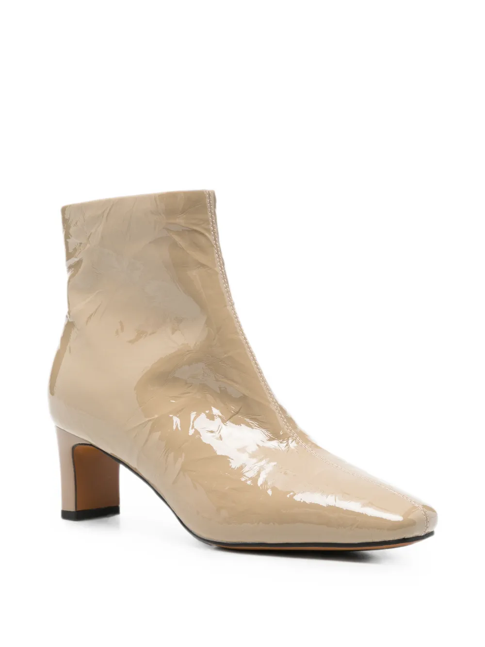 LINDA BAUMANN Pumps met vierkante neus en gelakte afwerking Beige