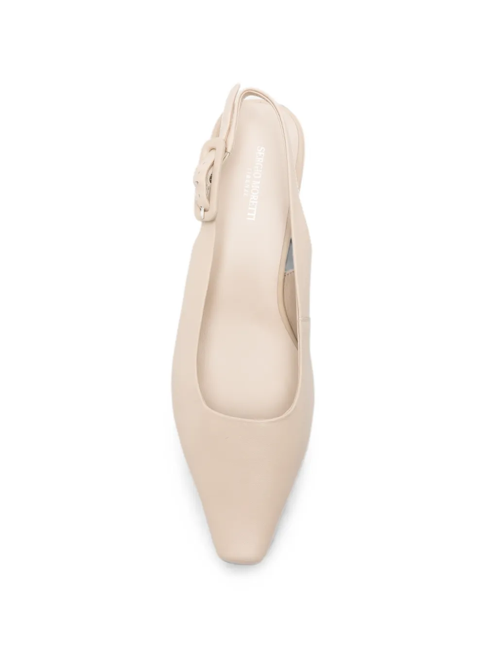 SERGIO MORETTI FIRENZE pointed-toe slingback pumps Beige