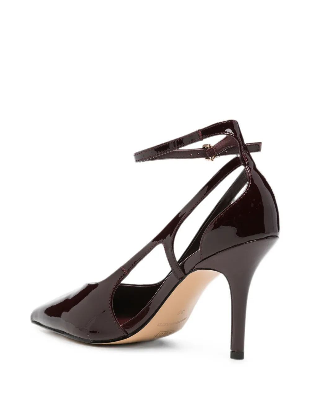 SERGIO MORETTI FIRENZE patent-finish ankle-strap pumps Rood