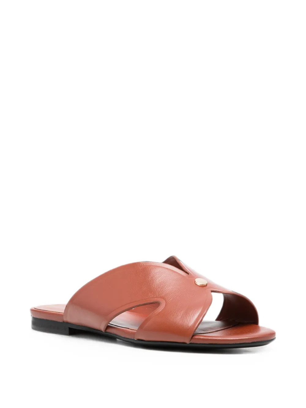 SERGIO MORETTI FIRENZE cut-out leather slippers Bruin