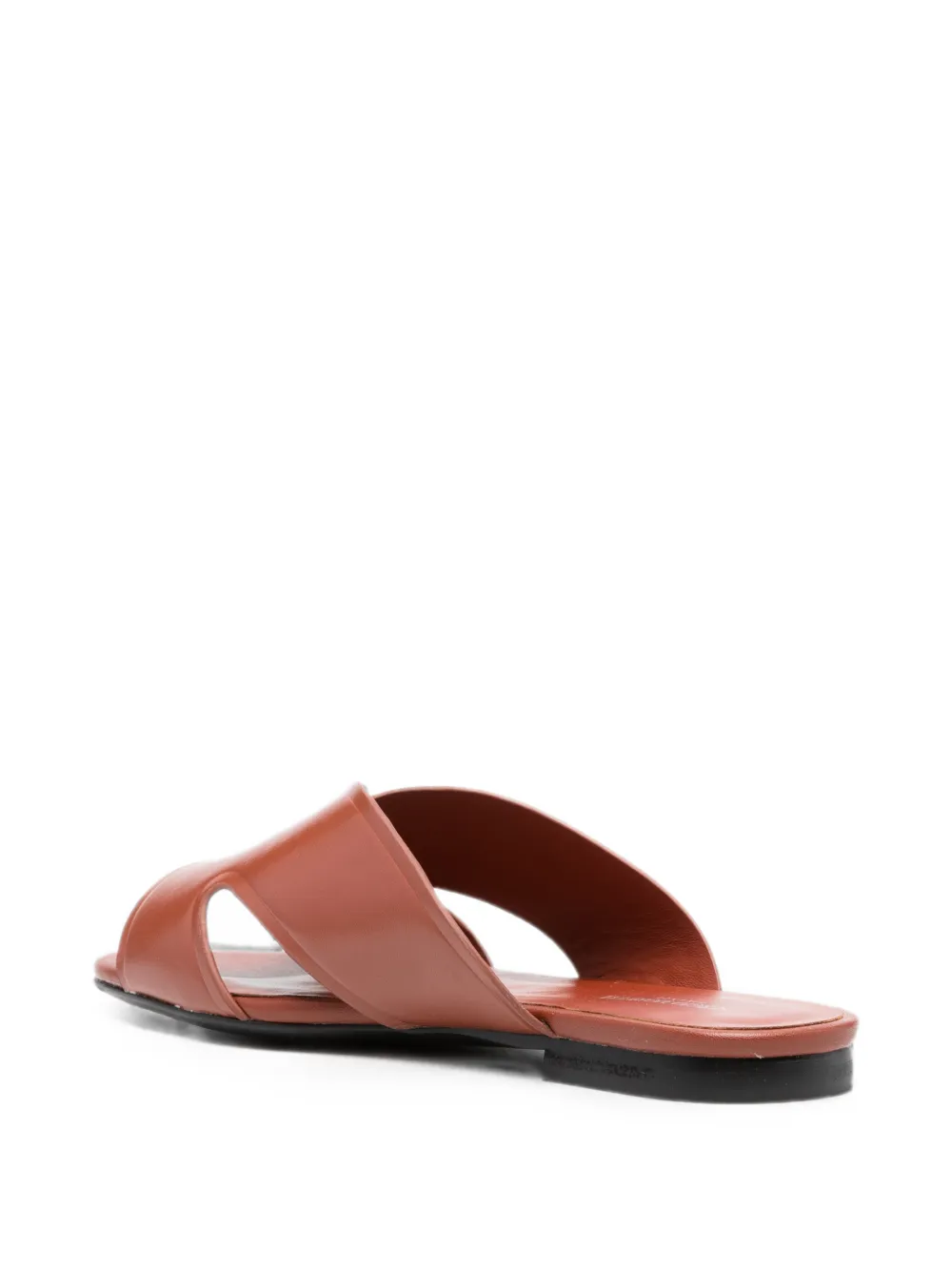 SERGIO MORETTI FIRENZE cut-out leather slippers Bruin