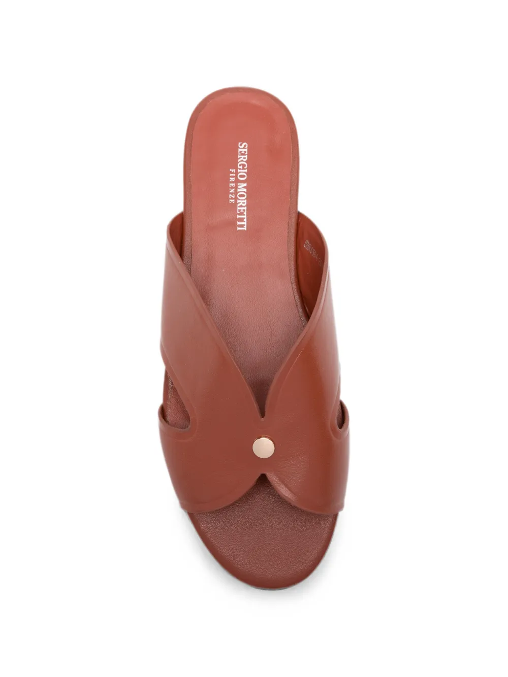 SERGIO MORETTI FIRENZE cut-out leather slippers Bruin