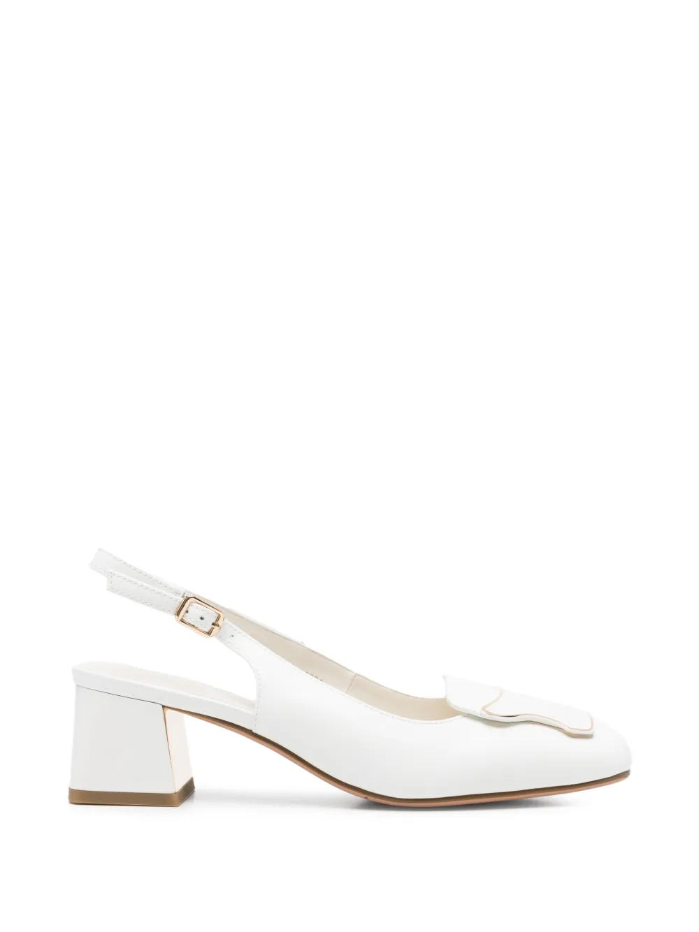 LINDA BAUMANN buckle-detail slingback pumps Wit