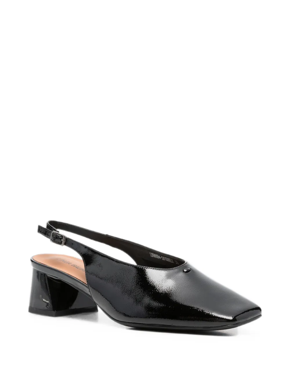 LINDA BAUMANN patent-finish slingback pumps Zwart