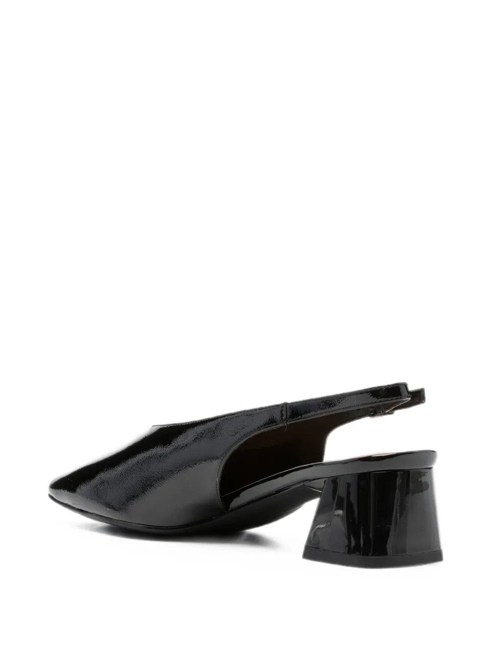LINDA BAUMANN patent-finish slingback pumps Zwart