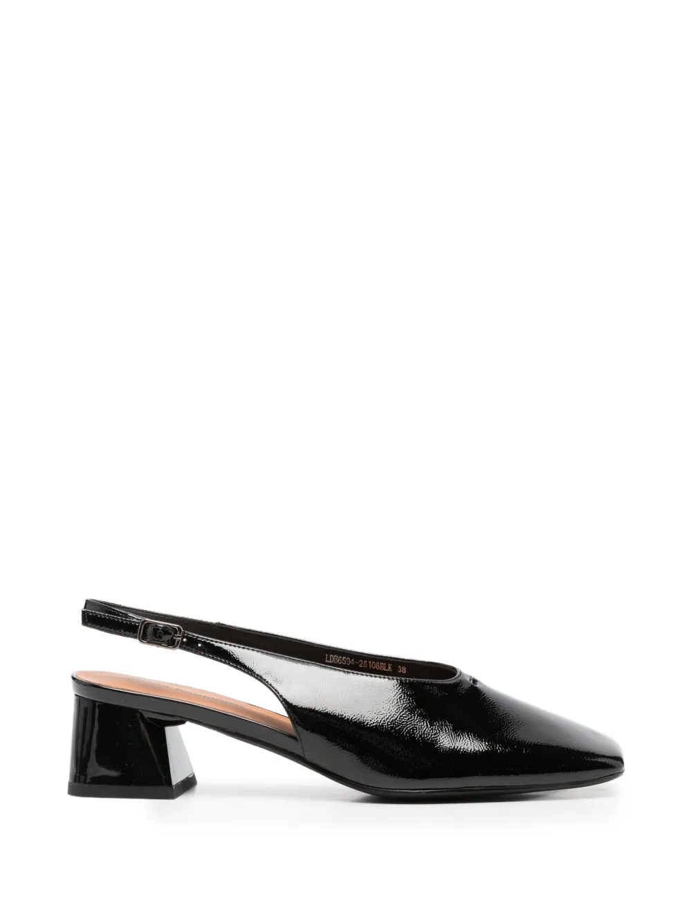 LINDA BAUMANN patent-finish slingback pumps Zwart