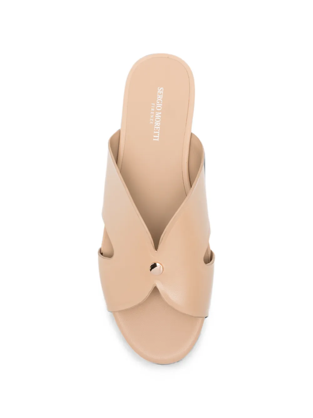 SERGIO MORETTI FIRENZE cut-out leather sandals Beige