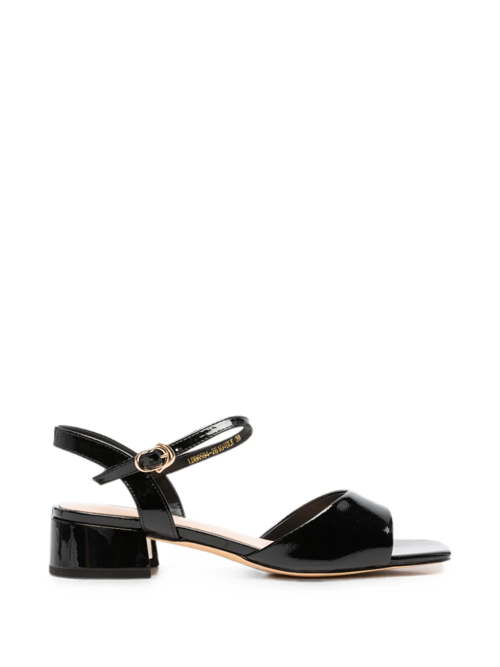 LINDA BAUMANN patent-finish block-heel sandals