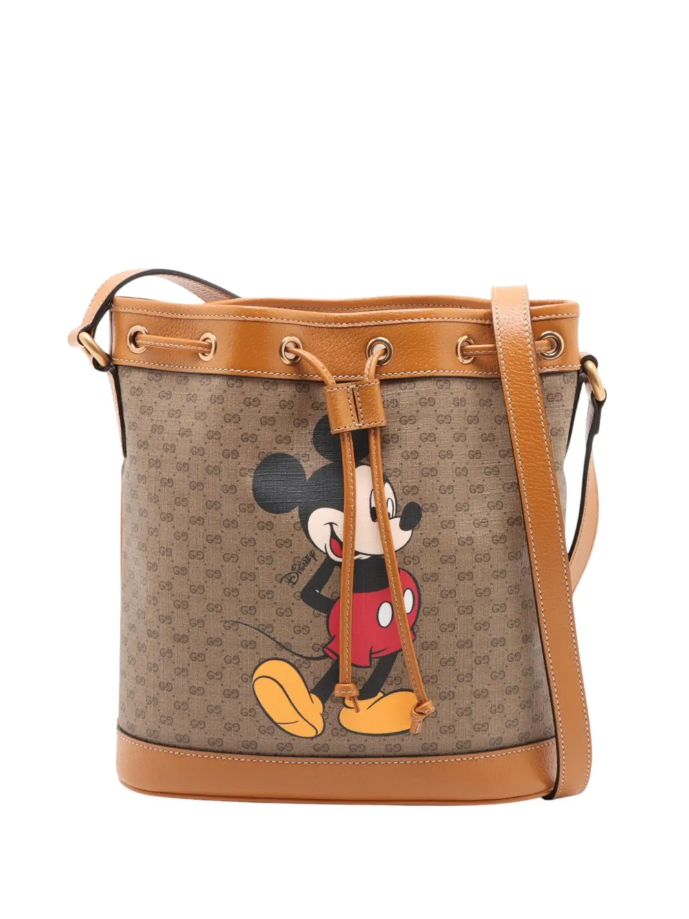 Gucci Pre-Owned 2016-2026 Micro GG Supreme Mickey Mouse bucket bag - Toni neutri