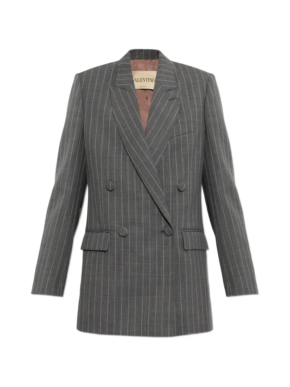Valentino Garavani Doppelreihiger Blazer mit Nadelstreifen - Grau