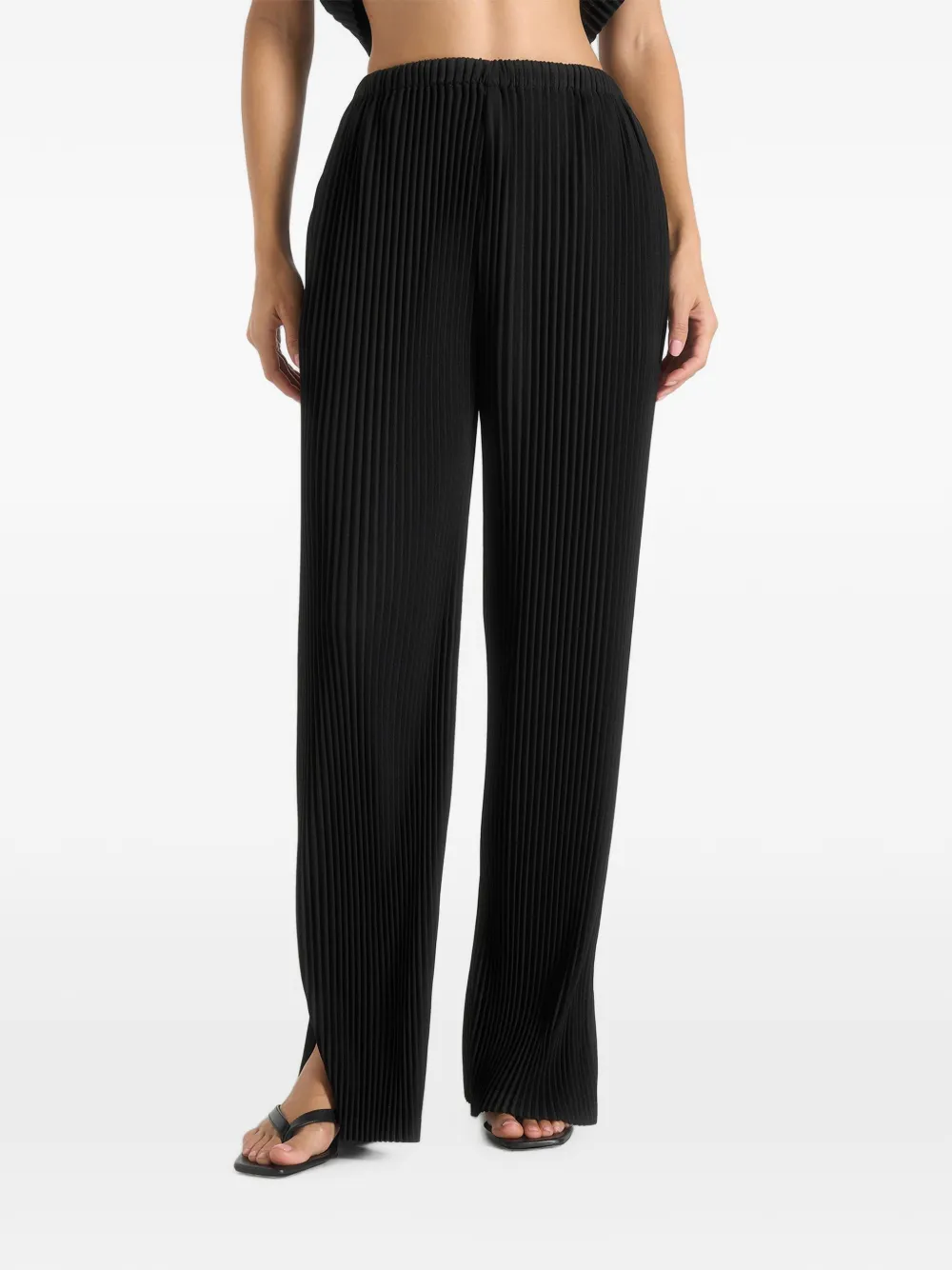 Manière De Voir Lila pleated wide-leg trousers black - Schwarz