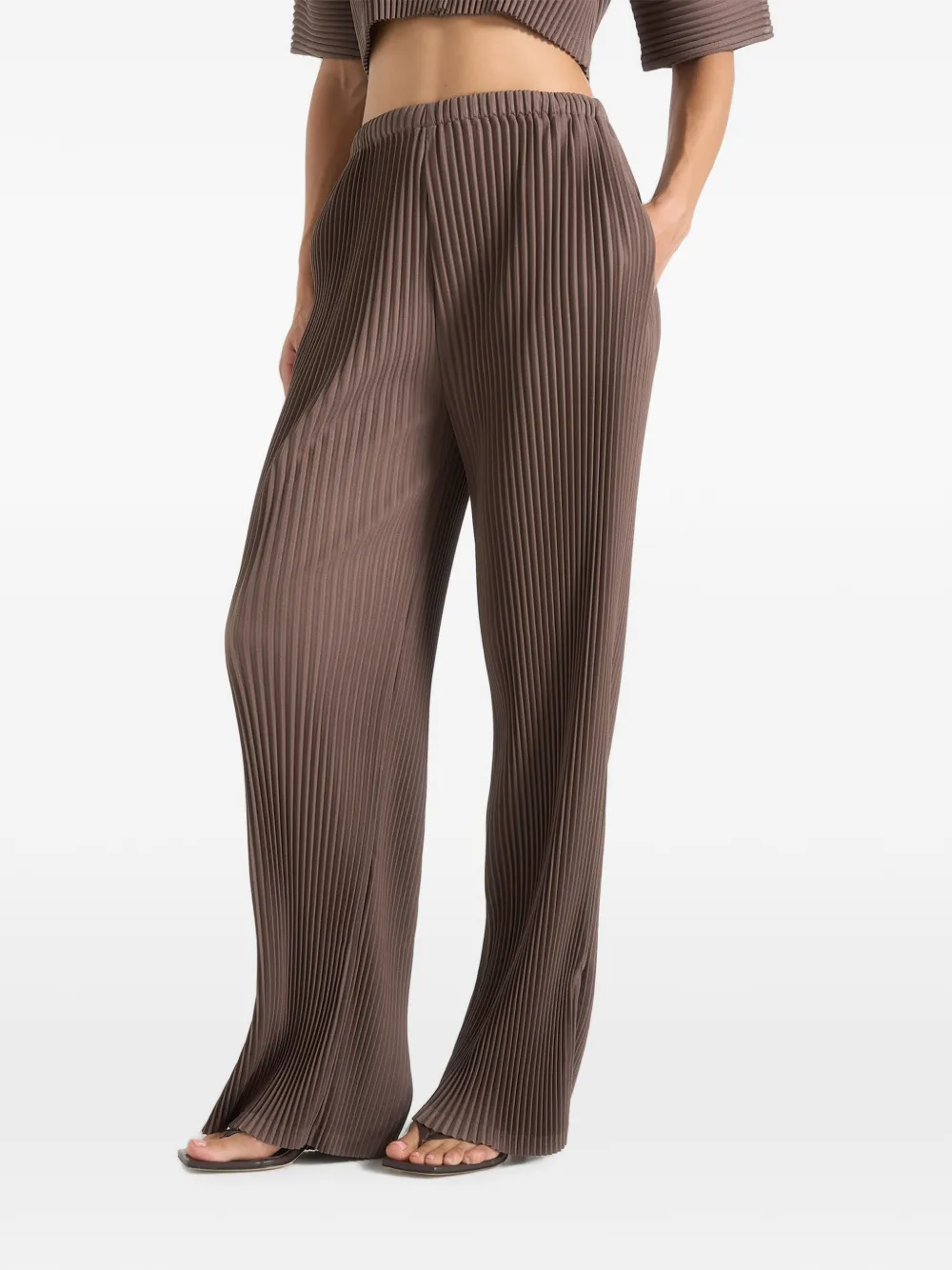 Manière De Voir Lila pleated wide-leg trousers in brown - Braun