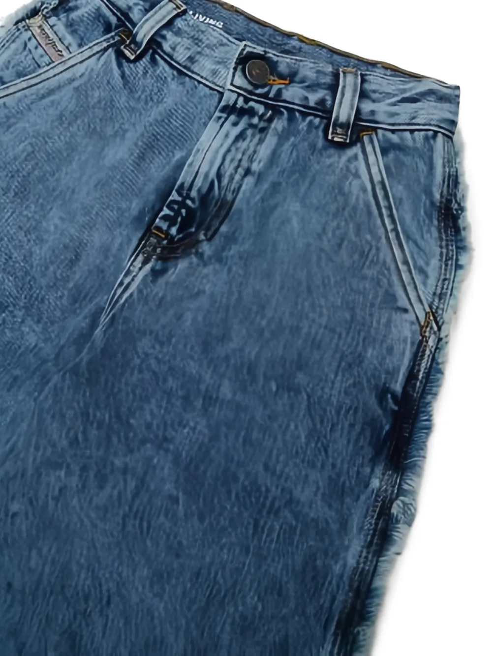 Diesel Kids D-Argyx-Work jeans met wijde pijpen en borduurwerk Blauw