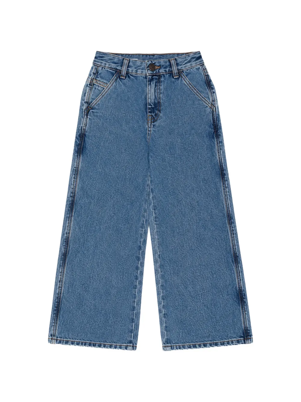 Diesel Kids D-Argjx-Work embroidered wide-leg jeans - Blu