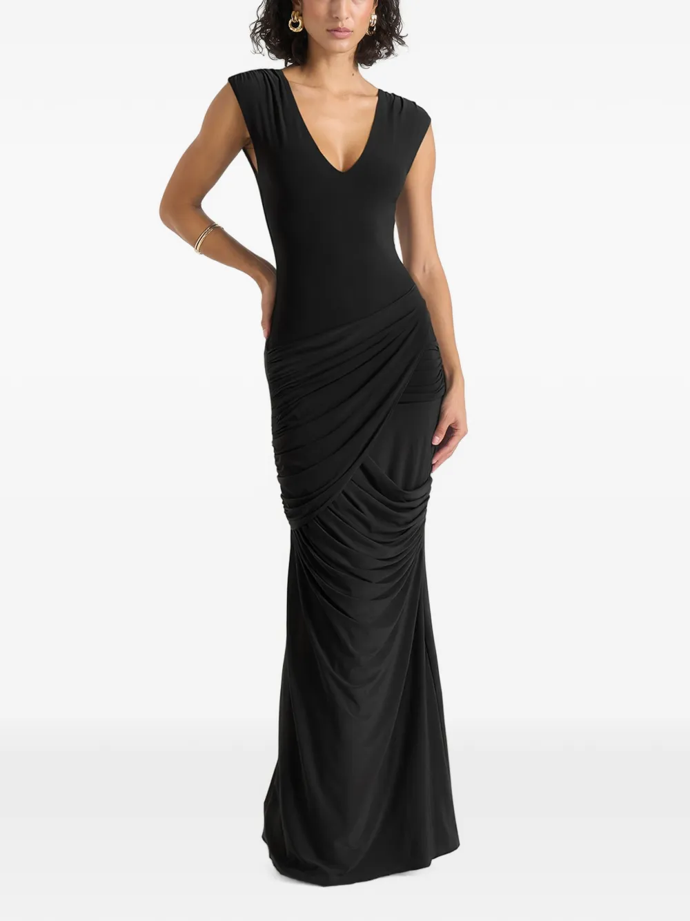 Manière De Voir Bridget ruched maxi dress - Schwarz