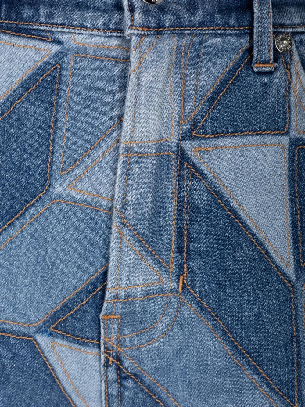 Veronica Beard Elijah denim shorts met patchwork Blauw