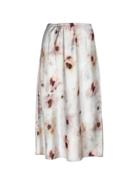 Vince watercolor floral-print midi slip skirt